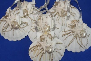 2-White Beach Wedding ornaments,handmade and ready to go,favors,gifts SS-82 - Picture 1 of 12