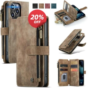 Flip Leather Wallet Card Holder Phone Case Cover F/iPhone 16 Pro Max 13 8 7 12~U - Picture 1 of 63