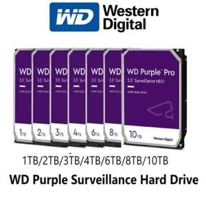 WD PURPLE SURVEILLANCE HARD DRIVE lot 500GB 1TB 2TB 3TB 4TB 6TB 8TB 10TB NVR DVR - Picture 1 of 14