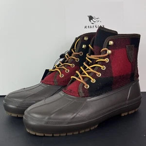 Neu POLO RALPH LAUREN CLAUS DUCK KALTES WETTER SCHNÜRSTIEFEL rot Herren Größe 10 - Bild 1 von 11