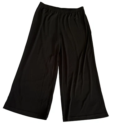 PANTALONES NEGROS PIERNA ANCHA MUJER M PETITE MP STRETCH POLIÉSTER ELÁSTICO JOAN RIVERS  Foto 1 de 4