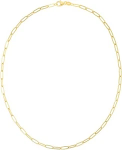 Collana Floreo in oro giallo 10 carati 3,2 mm leggera fermacarte maglia 18 pollici - Foto 1 di 4