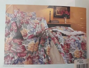  NOS Ravman Arcadia Queen Flat Sheet Floral 90" X 102" Vintage 1989 USA - Picture 1 of 15