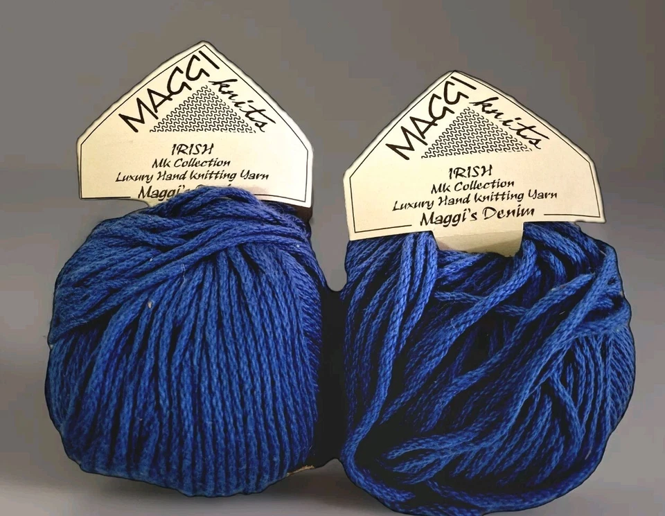 Maggi Knits Indigo 蓝色牛仔棉纱线套装 2 色 2 — 第 1/4 张图片