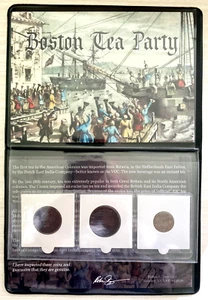 Boston Tea Party : Three-Coin Set COA & History & Holder & Album Inc - Picture 1 of 7