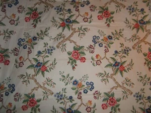 Brunschwig & Fils, Mandalay, Vintage Hand Print Floral, BTY, Clr Multi on Cream - Picture 1 of 4
