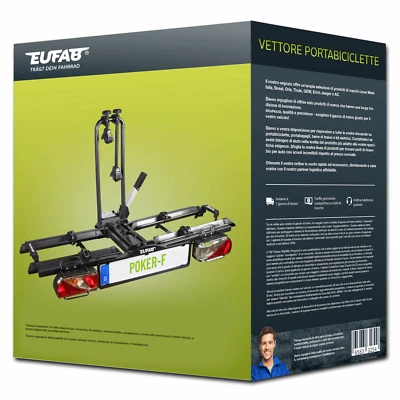 Eufab Eufab Poker-F portabici gancio traino - 2 bici pieghevole Nuovo - Immagine 1 di 4