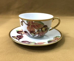 tasse à thé en porcelaine de LIMOGES par DAUM modèle FIGUES or Dorure Doré Café - Imagen 1 de 10