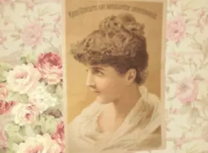 Antike Bildkarte 1890 Kabo Korsett Werbepapier Ephemera Viktorianerin - Bild 1 von 8