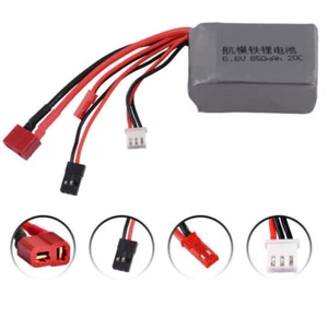 1× 6,6V 850mAh 20C LiFePO4 Empfänger RC Akku für RC Drohne Boot Auto Sender - Bild 1 von 6