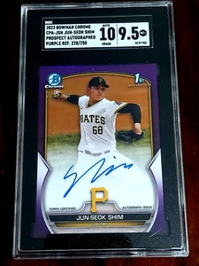 2023 Bowman Chrome Prospect Autographs Purple Refractor Jun-Seok Shim SGC 9,5/10 - Bild 1 von 2