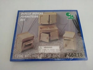 Doll House Furniture Kit F205 Kitchen 4 Piece Sink Oven 2 Cabinets P46218 Box - Picture 1 of 2