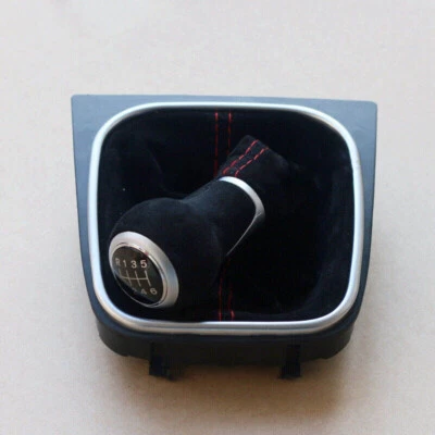 Cubierta de arranque de perilla de cambio de marchas negra Alcantara 6MT para VW Jetta MK5 MK6 2006-2017 Foto 1 de 4