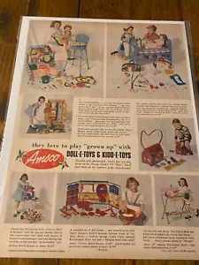 Vintage 1953 Amsco Puppe-E-Toys & Kidd-E-Toys Kinder spielende Anzeige - Bild 1 von 1