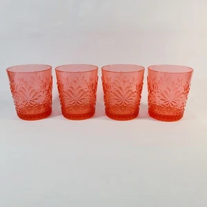 Paquete de 4 vasos Pioneer Woman Sunny Days coral tritan tazas 16 oz, 4,25" de alto NUEVOS - Imagen 1 de 6