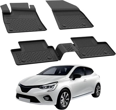 Tapetes de assoalho para Renault Clio 2020-2024 | Forro de assoalho personalizado para carros preto - Imagem 1 de 4