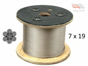 Marine Stainless Steel Wire G316 Wire Balustrade Cable Rope 4.8mm 7x19 Decking - Picture 1 of 5