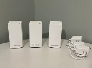 3 Linksys VLP01 AC1200 Velop Dual Band Mesh WiFRouter System W/Cords - TESTED - Picture 1 of 8