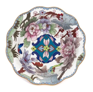 Japanese Cloisonne Bowl Ruffled Edge - Picture 1 of 4