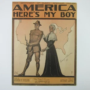 Noten America Here's My Boy Andrew Sterling Arthur Lange WWI Antik 1917 - Bild 1 von 12