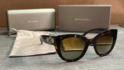New BVLGARI  BV8214B Brown Polarized Diamante Jewel Crystal Sunglasses 8214 - Image 1 of 4