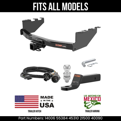 Enganche de remolque para GMC Sierra 1500 14-18 cableado de 4 pines bola de 2" se adapta a todas las curtas 10 k Foto 1 de 4