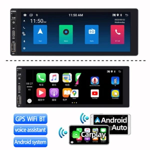 Radio estéreo para automóvil inalámbrica única 1DIN 6.9" Android pantalla táctil para automóvil GPS Wifi - Imagen 1 de 14