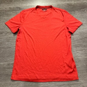 Alfani Shirt Mens Small Red V Neck Short Sleeve Tee Casual Lounge Minimal - Picture 1 of 8