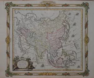 GENUINE ANTIQUE MAP - NEW MAP OF ASIA BY BRION, PUBLISHED PARIS 1780. - Picture 1 of 1