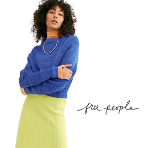 NEW Free People Women’s Too Good Sweater Cobalt Blue Size XS - Picture 1 of 10