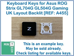 Keyboard Keys for ASUS ROG Strix GL704G GL504G Gaming UK Backlit [REF: A455] - Picture 1 of 12