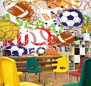3D Football Ball A203 Business Wallpaper Wall Mural Self-adhesive Commerce Amy - Picture 1 of 11