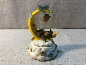 Charming Tails Mini Lidded Box Blue Mouse Figurine 93/608 - Picture 1 of 7