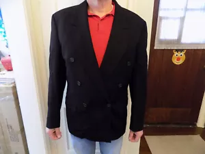 Vintage Yves Saint Laurent Black Wool Double Breasted Blazer, Size 40 - Picture 1 of 1