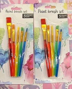 10tlg. Pinsel Set für Kinder zum Zeichen Malen Pinselset 2x5er Set Schule Hobby - Bild 1 von 1