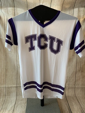 VICTORIA'S SECRET PINK NCAA XS TCU Horned Frogs Football Jersey Shirt NWT Cover