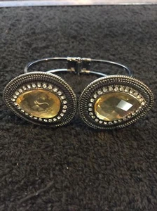 Vintage Crystal Hinged Bracelet 2.75” Exquisite Women Bangle - Picture 1 of 5