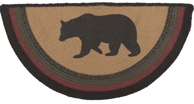 Ковер плетеный Bear для очага или дверного проема экологичный черный полукруглый 33 дюйма L Wyatt - Изображение 1 из 4