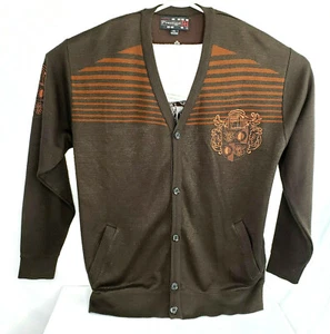 Suéter cárdigan Prestige 3XL para hombre, marrón, bordado, usado en excelente estado - Imagen 1 de 12