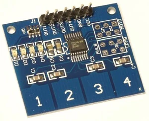TTP224 4 Kanal Kapazitiv Sensor Modul 4 Tasten Touch Sensor Modul Arduino 23 - Bild 1 von 2