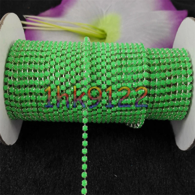 8 Colores SS6 Cristal Acrílico Estrás Cadena Plata Decoración Boda Coser Foto 1 de 1