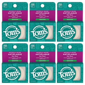Naturally Waxed Antiplaque Dental Floss, Spearmint, 32 Yards, 6-Pack - Picture 1 of 7