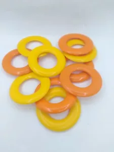 10 Vintage Retro Acryl Ringe zum Basteln Nähen Schmuck Beutel Herstellung 3,25" - Bild 1 von 10