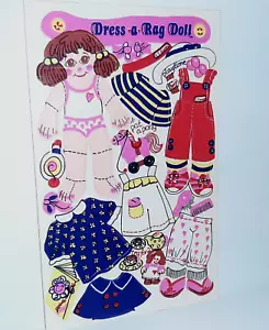 RARE 1984 Sandylion Maxi Activity Sheet Stickers DRESS A RAG DOLL - Picture 1 of 3