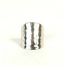 Seta Hammered Wide Sterling Silver 925 Band Ring Sz 5 Estate Fine Jewelry