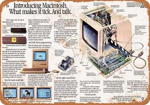 METAL SIGN - 1984 Apple Macintosh Ad - Vintage Look Reproduction - Picture 1 of 2