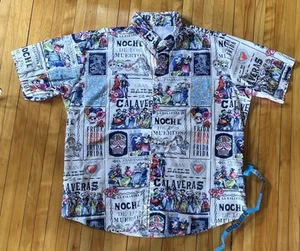 Camiseta de seda con botones Day of the Dead para hombre 2X falta ver medidas. - Imagen 1 de 11