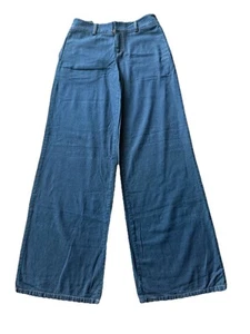 Authentic Roberto Cavalli Wide Leg Palazzo Jeans Lightweight Sz M Made In Italy - Picture 1 of 9