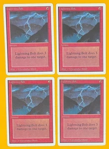 MTG LIGHTNING BOLT (x4) Unlimited (OldManMTG 012-186) - Picture 1 of 3