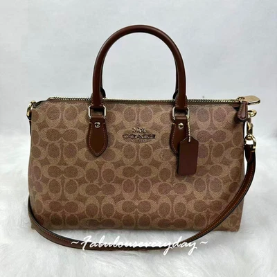 Coach Georgia Satchel Bag Crossbody In Signature Canvas/Tan/Brown CW422 NWT - Image 1 of 4